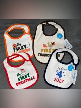 🆕 Carter's Holiday Firsts Bib Set